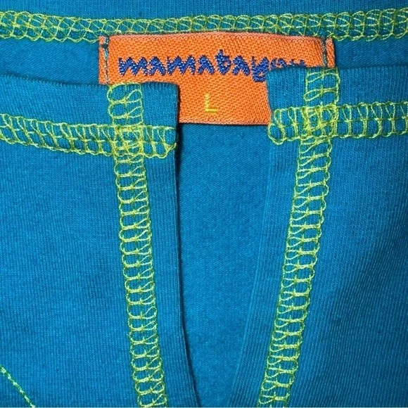 Mamabayou Girls Size Large Aqua Long Sleeve Tunic with patches and embro… - Picture 4 of 4